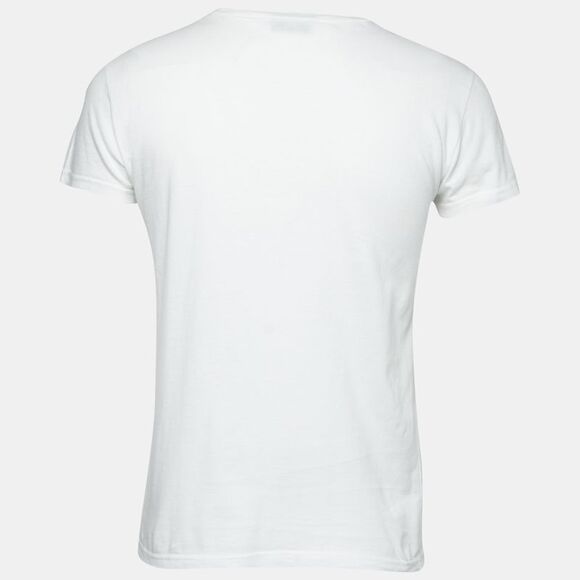 Dior Homme White Printed Cotton Short Sleeve Round Neck T-Shirt Xs